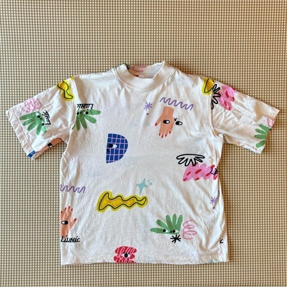 Liunic x H&M t-shirt tee collab embracing kids' creativity Sketch multicolor 8 Y - Picture 1 of 10